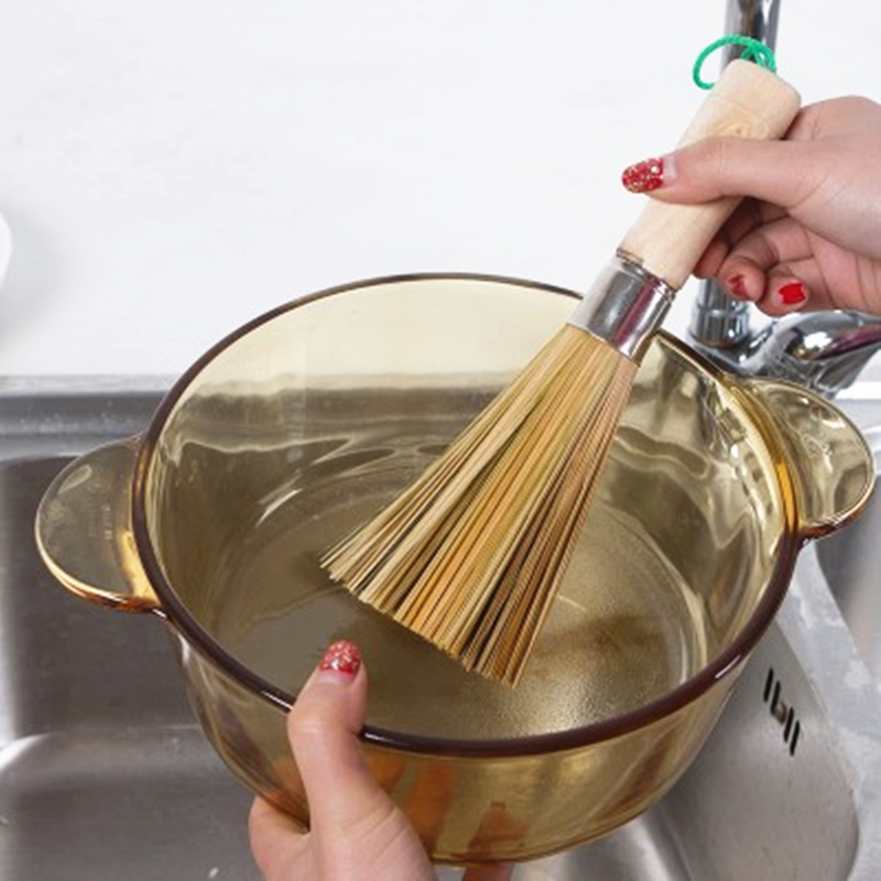 大号天然竹子椰棕洗锅刷加长清洁刷除油竹刷把不沾油洗碗刷子