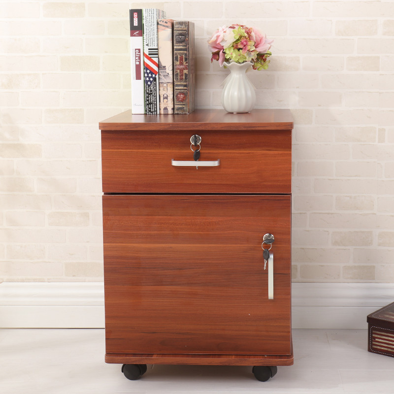 简约带锁床头柜家用床边角柜收纳柜活动小柜带锁文件柜落地储物柜