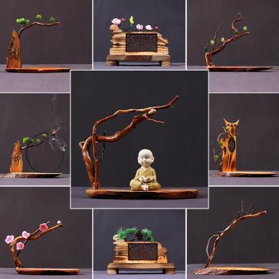 中式天然木质雕刻工艺品创意木雕底座 实木客厅摆件仿古装饰木艺