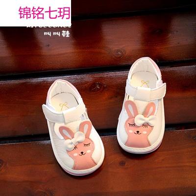 锦铭七玥单色特价秋季新款童鞋 温州真皮闪灯婴儿鞋学步鞋女