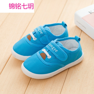 锦铭七玥温州帅风2017春夏儿童帆布鞋女童一脚蹬宝宝鞋男童防滑学步鞋代发