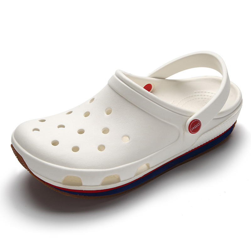 防滑夏季沙滩鞋橡胶底洞洞鞋休闲花园凉鞋男女学生凉拖鞋