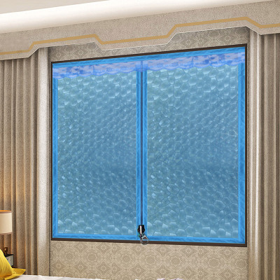 新款防风保暖窗帘封窗户冬季隔断空调门帘加厚塑料拉链印花保温帘