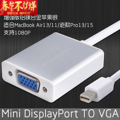 苹果电脑转接头macbook air投影仪转换器 VGA视频转接线mac笔记本