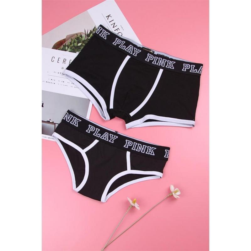 【pink两条装】纯棉性感可爱清新印花男女士内裤女情侣内裤