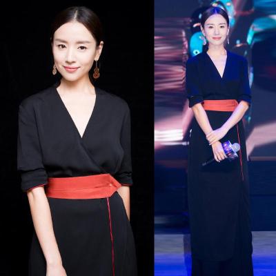 新款式年会礼服女2021新款优雅宴会端庄晚礼服长款修身显瘦晚会晚宴冬季-定制款