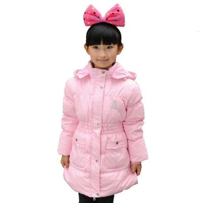 时尚休闲舒适保暖个性潮流童装羽绒服女中小童中长款羽绒外套甜美可爱