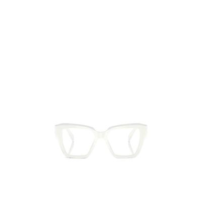 普拉达(PRADA)几何框平光镜百搭潮酷简约女士太阳镜配饰潮流时尚 白色