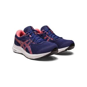 亚瑟士(ASICS)女鞋GEL-Contend® 8户外运动休闲跑步鞋 简约经典 防滑耐磨蓝粉色舒适透气9740054