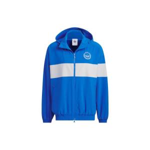 adidas originals三叶草 Rifta Windbreaker 拼色运动连帽夹克外套 男款 蓝色IU4794