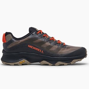 [官方正品]Merrell迈乐户外越野徒步鞋男MOAB SPEED系带轻便 男士防滑耐磨运动鞋 黑棕/J066779