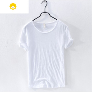 FISH BASKET棉麻T恤男士季日系复古亚麻短袖体恤中国风白色POLO衫立领衬衫