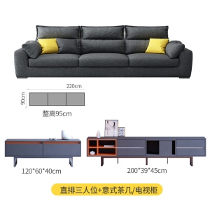 北欧简约组合轻奢现代科技布沙发客厅整装布艺沙发小户型拆洗家具
