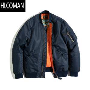 HLCOMAN工装 美式复古二战军绿色MA-1飞行夹克短款p暖加厚棉衣男潮
