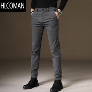 HLCOMAN西装男裤子西裤修身直筒男士商务休闲长裤款冬季加绒加厚外穿
