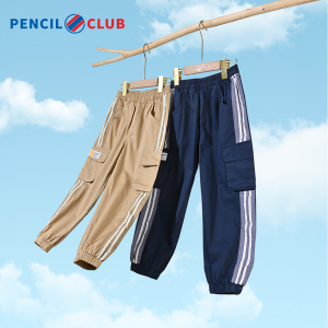 [1件5折价:49.5元]铅笔俱乐部男童长裤中大童休闲裤子春装新款儿童工装裤薄款