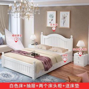 简约现代床双人床1.8米主卧经济型1.5m松木床家用单人床1.2米