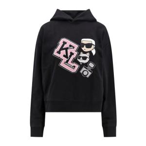 Karl Lagerfeld 24新款舒适保暖刺绣设计徽标连帽卫衣 正品代购 240W1813-999