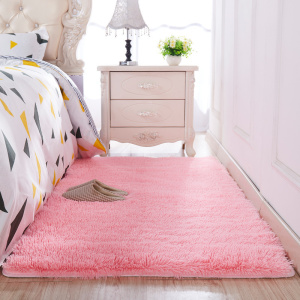 美帮汇粉色毛绒地毯卧室满铺少女心网红床边毯公主房间长毛地垫