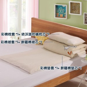 美帮汇彩棉幼儿园被子三件套春夏含芯儿童午睡小床品套件被褥六件套