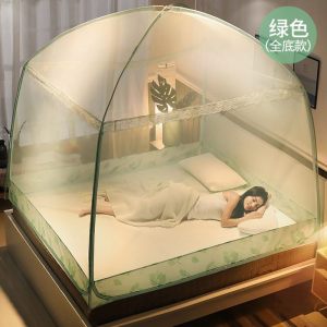 美帮汇蒙古包1.5m床 1.8m家用2米蚊帐防摔三开2.2支架1.2加厚纹账新款