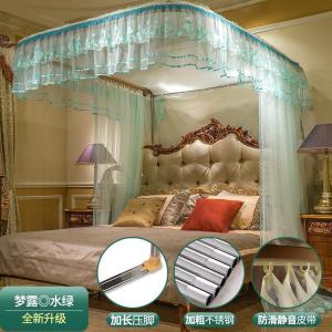 美帮汇自动轨道家用床上u型导轨蚊帐2米1.5m床1.8m2.2夏季文帐欧式纹账
