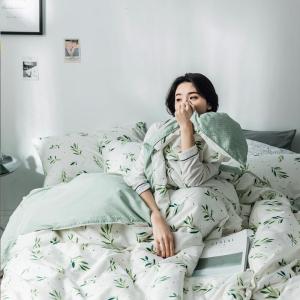 美帮汇款床上四件套全棉全棉北欧风夏季床单被套三件套单人床上用品