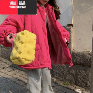 YIBUSHENG加绒加厚2023宽松韩版棉衣外套中长款小个子面包服羽绒棉服女