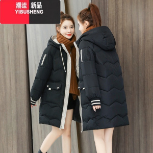 YIBUSHENG2023年新款加厚羽绒棉衣大码袄子女冬装外套棉服女韩版宽松中长款