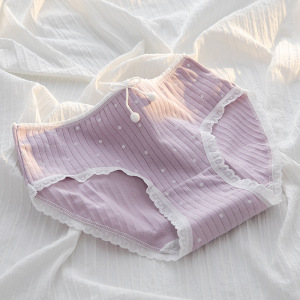 SHANCHAO内裤女士少女学生可爱中腰包臀紫色日系薄款三角短裤