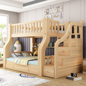 欧梵森 儿童床实木床现代简约子母床北欧上下床双人床双层床高低床成人床大人床成年床多功能上下铺木床宿舍床