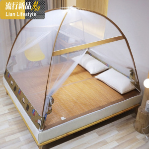 蒙古包蚊帐免安装上下床1.2米家用1.8m米免安装1.5m床150x200伸缩 三维工匠