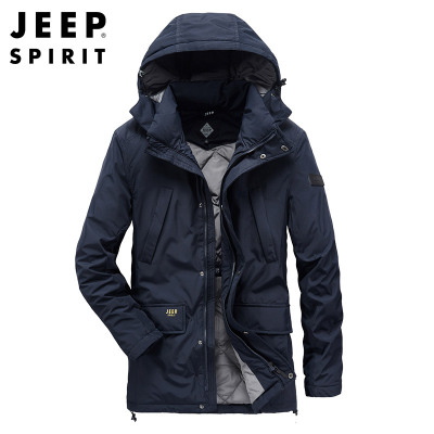 JEEPSPIRIT吉普正品高端羽绒服男2020年新款加厚保暖男士中长款冬季白鸭绒外套