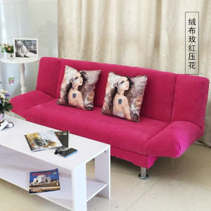 布艺沙发床多功能懒人简约沙发单人可折叠小户型客厅沙发绒布深灰宽条 三人座 1.5简易1.2 1.