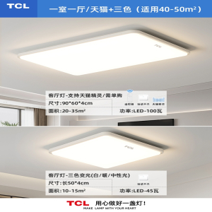 TCL客厅灯现代简约大气2023 超薄 吸顶灯长方形家用大厅灯具