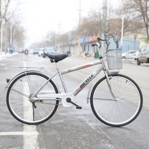 实心胎免充气复古自行车成人轻便城市通勤26寸