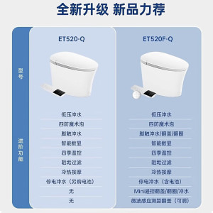 惠达HUIDA智能马桶ET520-Q带水箱0水压限制泡沫盾全自动电动一体坐便器 零水压+泡沫盾