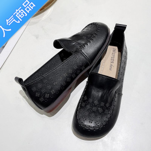 SUNTEK牛筋底豆豆鞋女2023新款夏季镂空透气软底妈妈鞋孕妇洞洞凉鞋单鞋