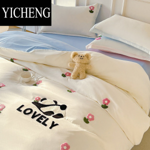 YICHENG可爱小熊猫四件套床上用品卡通被套非宿舍床单被罩三件套
