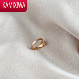 KAMIXIWA钛钢简约小众设计高级感素圈戒指女时尚个性开口可调节食指戒指环