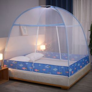 免安装蚊帐家用加密加厚1.5米1.8m2.0双人帐篷学生0.9m纹帐夏天夏季