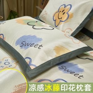 夏季冰丝枕套纯色枕芯套48x74cm单人宿舍枕头套一对装一只装