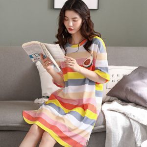 睡裙女夏季短袖连衣裙韩版清新学生可爱睡衣夏天家居服