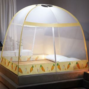 蒙古包蚊帐家用1.8米床免安装蚊帐1.5米双人1.2m1.0m米学生宿舍