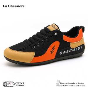 La Chessiers男鞋春秋季透气一脚蹬百搭休闲小白板鞋青少年运动软底豆豆鞋