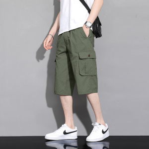 渔人船长夏季男士工装七分裤轻薄透气纯棉休闲运动裤中裤