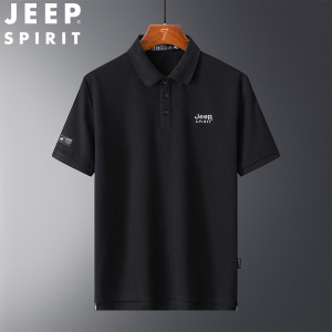 JEEP SPIRIT短袖POLO衫纯色翻领休闲商务短袖T恤