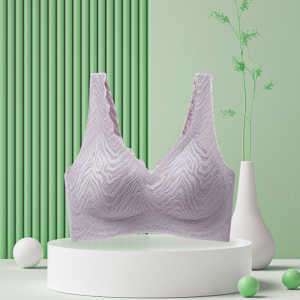 浪莎无痕内衣女小胸聚拢文胸无钢圈收副乳运动背心式上托美背胸罩