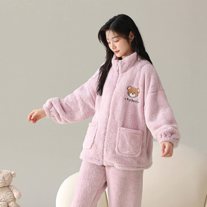 花花公子情侣款睡衣珊瑚绒秋冬季加绒保暖男女2025新款休闲家居服