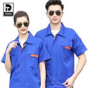 Tduo夏季工作服套装短袖E34 套